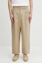 Maison Kitsuné spodnie męskie beżowy QM01106WW9082