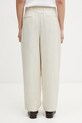 Odzież Maison Kitsuné spodnie z wiskozą męskie QM01107WW9096 beżowy
