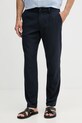 BOSS Orange pantaloni chinos pentru bărbați din bumbac cu elastan Pleated bleumarin 50559158
