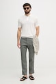 BOSS Orange Ανδρικό παντελόνι με λινό 50559595 γκρί SS26