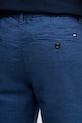 Tommy Hilfiger spodnie męskie z lnem granatowy MW0MW42337