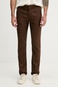 Tommy Hilfiger nohavice pánske s ľanom hnedá MW0MW42337