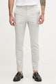 BOSS nohavice slim fit pánske s prímesou ľanu Genius sivá 50561874