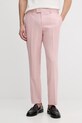 BOSS spodnie garniturowe męskie z wełną Genius różowy 50562605