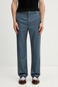 Kenzo Tailored Pants spodnie garniturowe wełniane męskie szary FG55PA2199TV