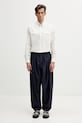 Kenzo Tailored Pants spodnie z wełną męskie FG55PA3849FA granatowy