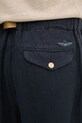 Aeronautica Militare spodnie lniane PA1712UCT04293 granatowy