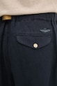 Aeronautica Militare spodnie lniane PA1712UCT04293 granatowy