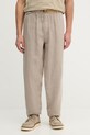 Aeronautica Militare spodnie lniane tkanina beżowy PA1712UCT04293