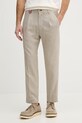 Joop! spodnie męskie z domieszką lnu beżowy 30102837