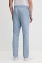 Oblečenie HUGO nohavice slim fit pánske s prímesou ľanu Getlin251F3 50559695 modrá
