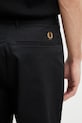 Fred Perry pantaloni in cotone da uomo nero T2301