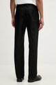 Odzież Michael Kors spodnie regularne męskie z lnem CS6304BKPY czarny