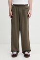 Undercover PANTS spodnie z dodatkiem lnu męskie zielony UP1F4502