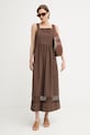 Weekend Max Mara haljina od pamuka GOLA 2615221082600 smeđa SS26