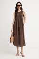 Weekend Max Mara rochie de vară din bumbac RICORDO 2615621022600 maro SS26