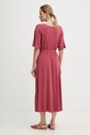 Odzież Weekend Max Mara sukienka z wiskozą DIVO 2615621062600 bordowy