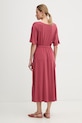 Odzież Weekend Max Mara sukienka z wiskozą DIVO 2615621062600 bordowy
