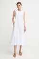 MM by Max Mara sukienka letnia z lnem SORRISO biały 2616221058600