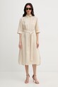 MM by Max Mara sukienka letnia lniana TABELLA 2616221068600 beżowy SS26