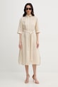 MM by Max Mara sukienka letnia lniana TABELLA 2616221068600 beżowy SS26