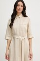 MM by Max Mara sukienka letnia lniana TABELLA beżowy 2616221068600
