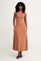 MM by Max Mara sukienka z wiskozy BOSSO 2616621038600 brązowy SS26