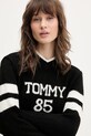 Haljina s primjesom vune Tommy Jeans crna DW0DW21906