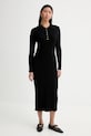 PS Paul Smith sukienka z dodatkiem wełny midi czarny W2R.798N.V31406