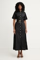 Marciano by Guess šaty s rozšíreným strihom s bavlnou ULLA čierna G6GK44.W1923