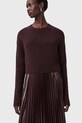AllSaints sukienka i sweter W328DB brązowy