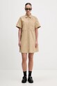 Хлопковое платье Hugo Blue Kandira-1_B 50552539 бежевый SS26