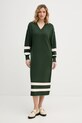 Φόρεμα με κασμίρ Tommy Hilfiger μακρύ πράσινο WW0WW47664