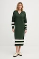 Φόρεμα με κασμίρ Tommy Hilfiger μακρύ πράσινο WW0WW47664