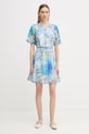Hale Bob sukienka z jedwabiem Cyrilla 61DA614A niebieski SS26