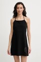 Karl Lagerfeld sukienka plażowa bawełniana IKON Planet friendly czarny B1W46055