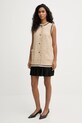 Karl Lagerfeld sukienka z domieszką wełny B1W13008 beżowy SS26