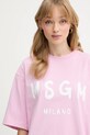 MSGM sukienka bawełniana różowy 4041MDA510.267002