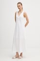 Dkny sukienka lniana P4KBCZ70 biały SS26
