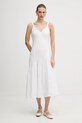 Dkny sukienka lniana casual biały P5JNCD88