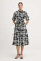 Dkny sukienka bawełniana wzorzyste czarny DD5A1120