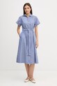 Dkny sukienka bawełniana DD5A1P12 niebieski SS26