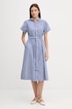 Dkny sukienka bawełniana DD5A1P12 niebieski SS26