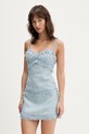 Bardot sukienka tkanina niebieski 60199DB