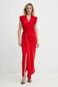 Victoria Beckham sukienka z dodatkiem jedwabiu tkanina czerwony 1126WDR006893A