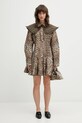 GANNI sukienka A1030184 beżowy