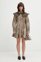 GANNI sukienka A1030184 beżowy