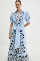 Farm Rio sukienka bawełniana niebieski 344655
