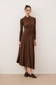 Bizuu sukienka ROTTA z elastanem brązowy ROTTA.BRAZOWY