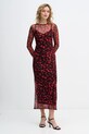 Never Fully Dressed sukienka Cherry Mesh Soho NFDDR3167 bordowy SS26